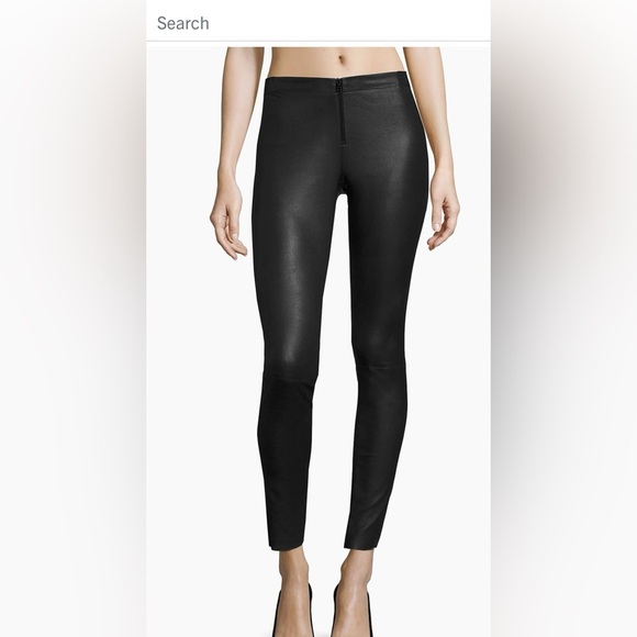 Alice + Olivia Front-Zip Leather Leggings - Picture 1 of 7